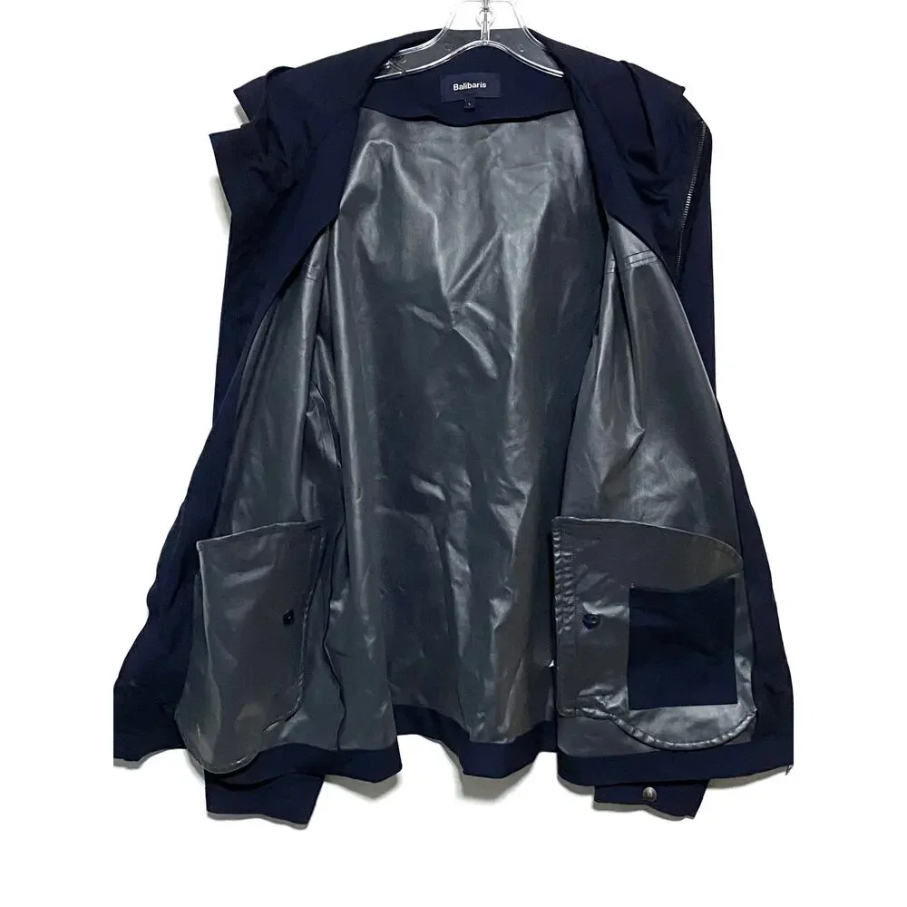 Balibaris Men L Hooded Jacket Blue Full Zip Minimalist Urban Utility Utilitarian